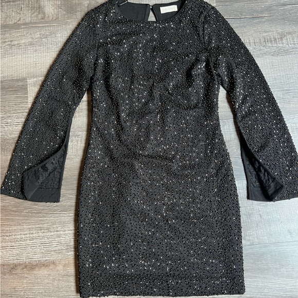 Altar'd State Black Mini Sequin Cocktail Dress with Bell Sleeves - Medium - Picture 2 of 7